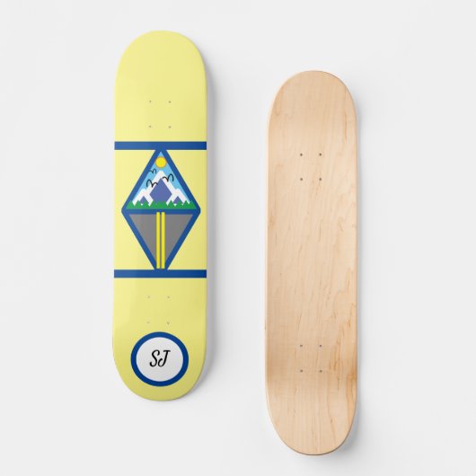 Skateboard personalizable Geometric Mountain Scene (Vorderseite)