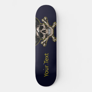 Skateboard   Personalized Black Pirate Skull 
