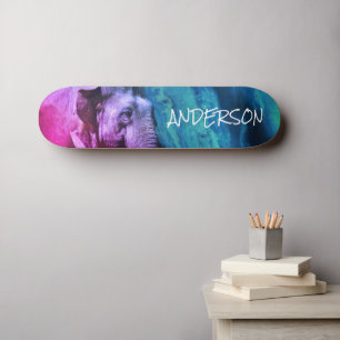 Skateboard Personalized Pink Elephant
