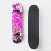 SKATEBOARD PINK BLUME UND SCHALTFLÄDEN (Vorderseite)