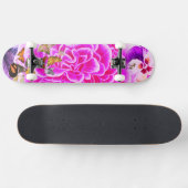 SKATEBOARD PINK BLUME UND SCHALTFLÄDEN (Horizontal)