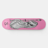 Skateboard Pink SMILY MIRLY Skull (Horizontal)