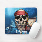 Skateboard Pirate Mouse Pad Mousepad (Mit Mouse)