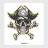 Skateboard Piratenflagge Skull Cross Bones Aufkleber (Blatt)