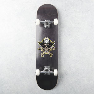 Skateboard Piratenflagge Skull Cross Bones Aufkleber