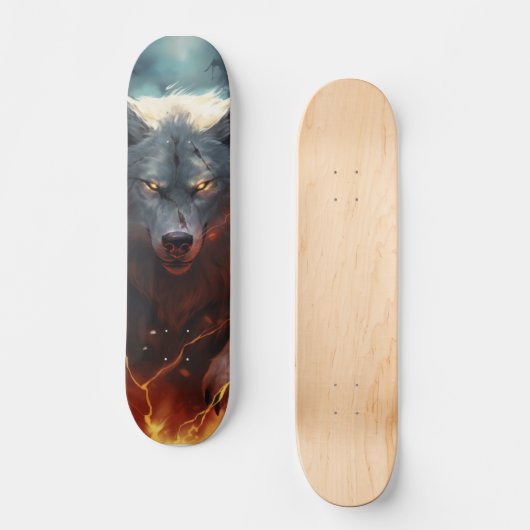 Skateboard Poderoso lobo depredador  (Vorderseite)
