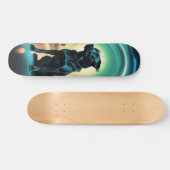 Skateboard Poderoso perro negro guardián (Horizontal)