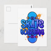 Skateboard Postkarte (Vorne/Hinten)