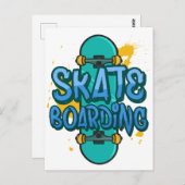 Skateboard Postkarte (Vorne/Hinten)