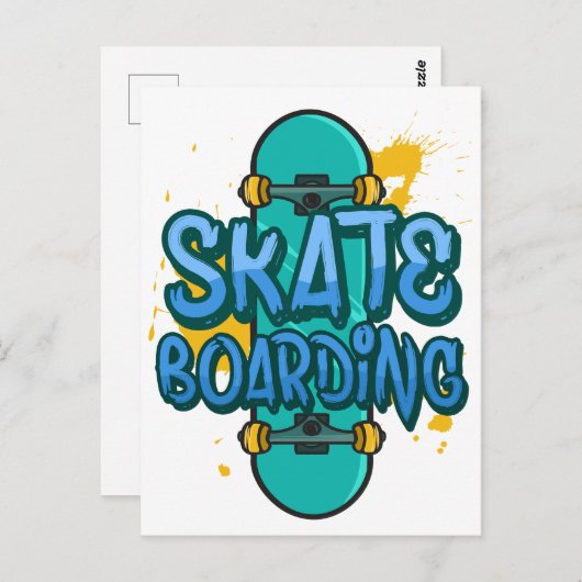 Skateboard Postkarte (Vorne/Hinten)
