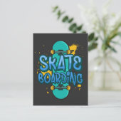 Skateboard Postkarte (Stehend Vorderseite)