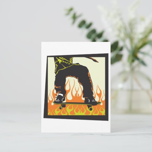 Skateboard Postkarte (Stehend Vorderseite)