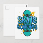 Skateboard Postkarte (Vorne/Hinten)