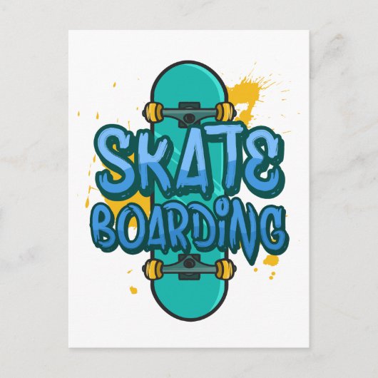 Skateboard Postkarte (Vorderseite)