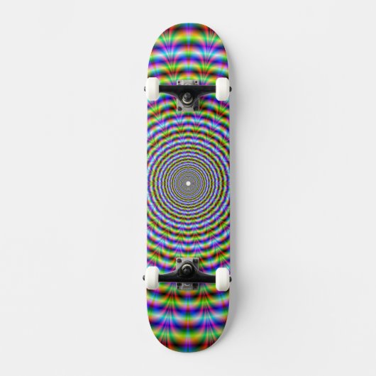 Skateboard Psychedelic Neon Ripples (Vorderseite)