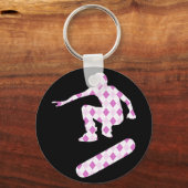 Skateboard Raute Silhouette Schlüsselanhänger (Vorderseite)