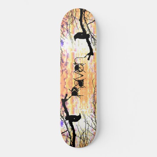 Skateboard "Raven & Golden Skies" (Vorderseite)