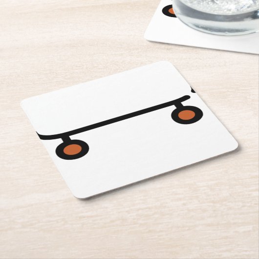 Skateboard Rechteckiger Pappuntersetzer (angewinkelt)