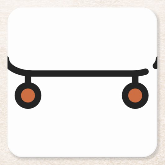 Skateboard Rechteckiger Pappuntersetzer (Vorderseite)