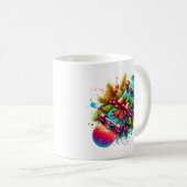 Skateboard Red Bow Pine Branches Kaffeetasse (VorderseiteRechts)