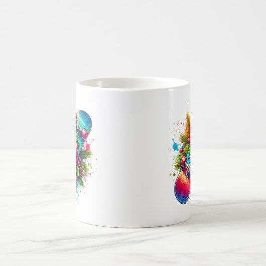 Skateboard Red Bow Pine Branches Kaffeetasse (Mittel)