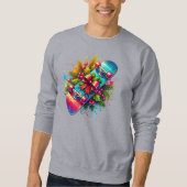Skateboard Red Bow Pine Branches Sweatshirt (Vorderseite)
