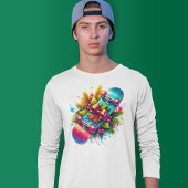 Skateboard Red Bow Pine Branches T-Shirt