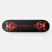 Skateboard Red Devil Head mit Horns (Horizontal)