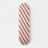 Skateboard - Red Green White Stripes Candy Cane (Vorne)