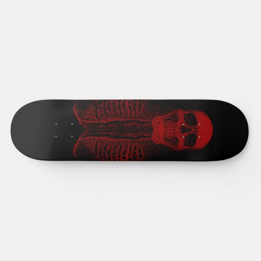 Skateboard Red Skull Skeleton (Horizontal)