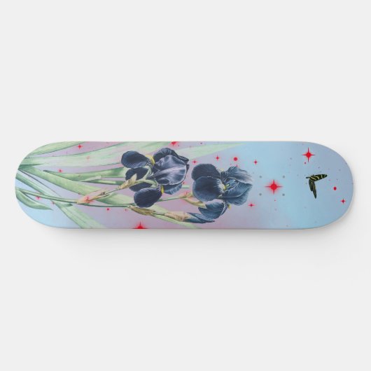Skateboard RED STARS BLUE IRIS (Horizontal)