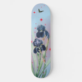 Skateboard RED STARS BLUE IRIS