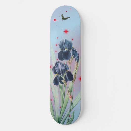Skateboard RED STARS BLUE IRIS (Vorderseite)