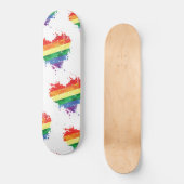 Skateboard - Regenbogenherz (Vorderseite)