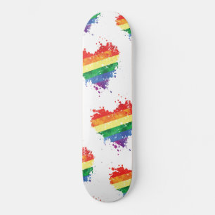 Skateboard - Regenbogenherz