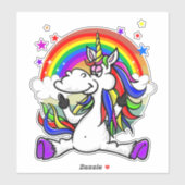 Skateboard Regenbogenunicorn Aufkleber (Blatt)