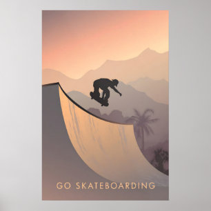 Skateboard Reiseplakat Poster