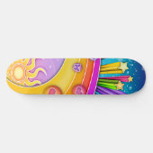 Skateboard - Retro Pop Art Sixties Sky (Horizontal)