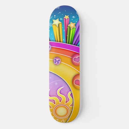 Skateboard - Retro Pop Art Sixties Sky (Vorderseite)