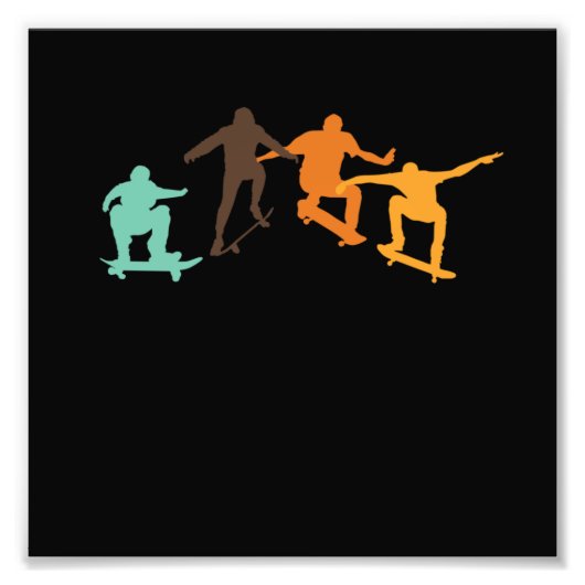 Skateboard Retro Skateboard Skateboard Skater Fotodruck (Vorne)