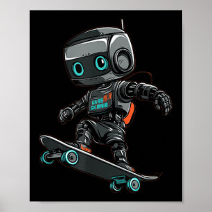 Skateboard-Roboter-Kostüm für einen coolen Look Poster