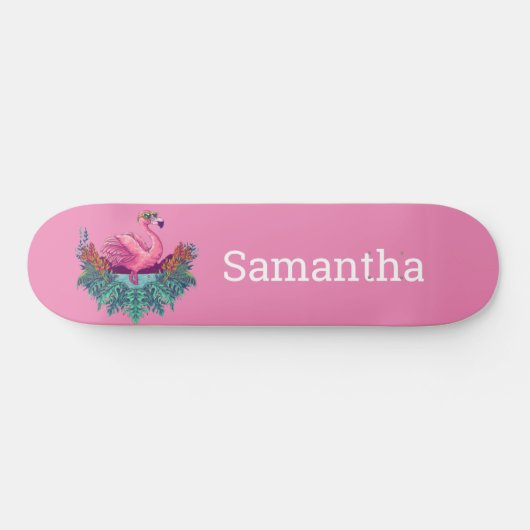 Skateboard Rosa Glitzer Flamingo (Horizontal)
