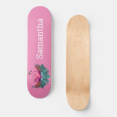Skateboard Rosa Glitzer Flamingo (Vorderseite)