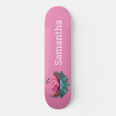 Skateboard Rosa Glitzer Flamingo (Vorderseite)