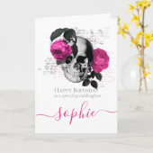 Skateboard Rosa SchädelGeburtstagskarte Karte (Gelbe Blume)