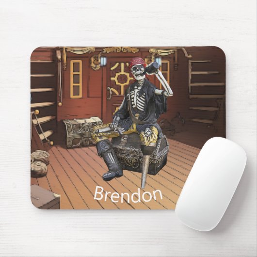 Skateboard Rum Skelett Mousepad (Mit Mouse)