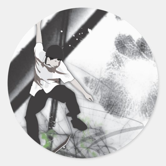 Skateboard Runder Aufkleber (Vorderseite)