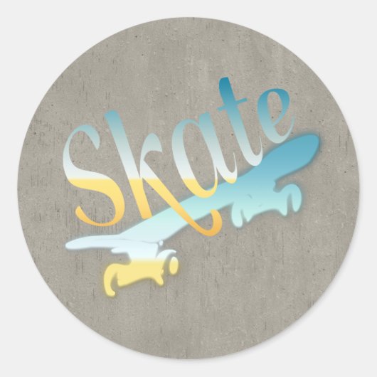 Skateboard Runder Aufkleber (Vorderseite)