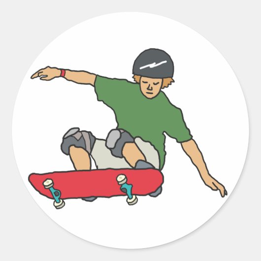 Skateboard Runder Aufkleber (Vorderseite)