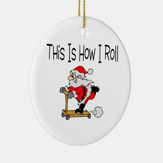 Skateboard Santa Keramik Ornament (Rechts)